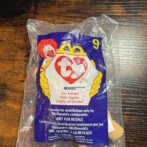 1998 Ty McDonald's Happy Meal Teenie Beanie Baby Bones The Dog #9 Sealed